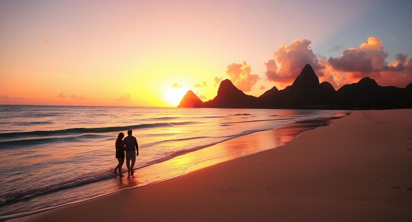 travel-quests.com caribbean paradise beach couple